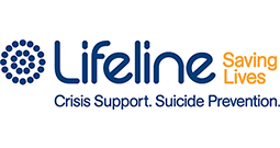 Lifeline Logo - saving lives, Crisis Support. Suicide Prevention.